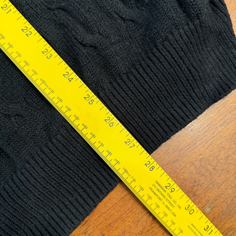 Polo Ralph Lauren Black Cable Knit 1/4 Zip Pullover Sweater Men’s XXL cotton - Picture 5 of 9